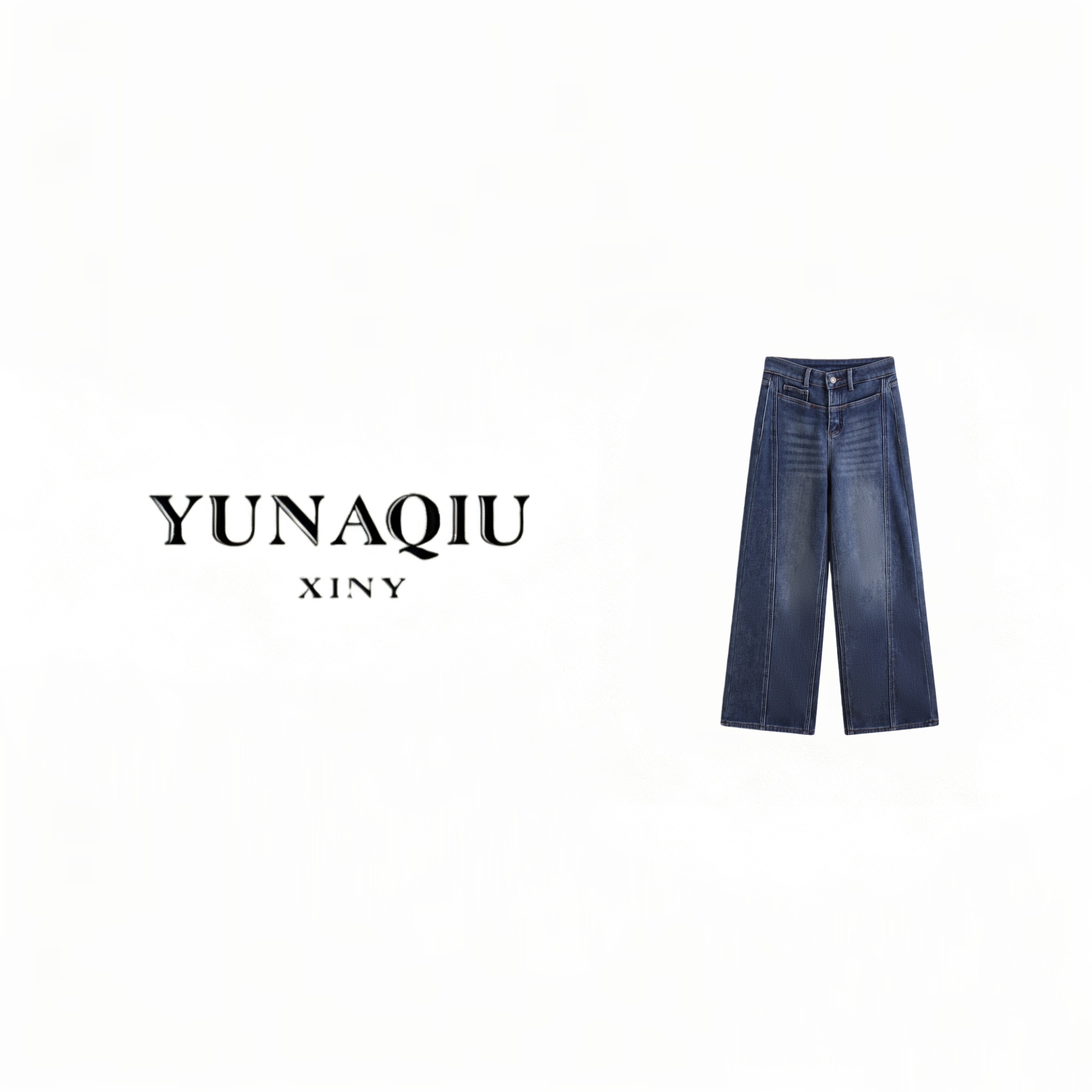 YUNAQIU-时尚休闲气质复古港风牛仔裤-11832