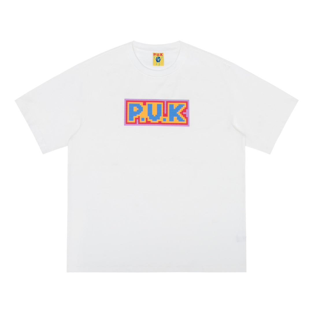 【品牌直发】puk国潮#布瑞吉  PUK炫彩积木系列T恤  男女百搭新款