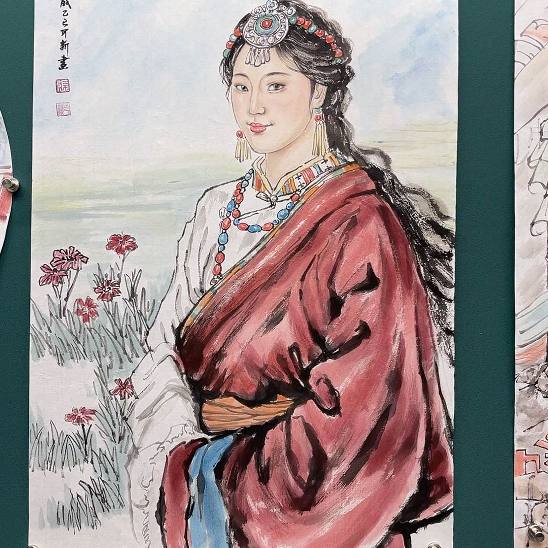 国画艺术家真人手绘