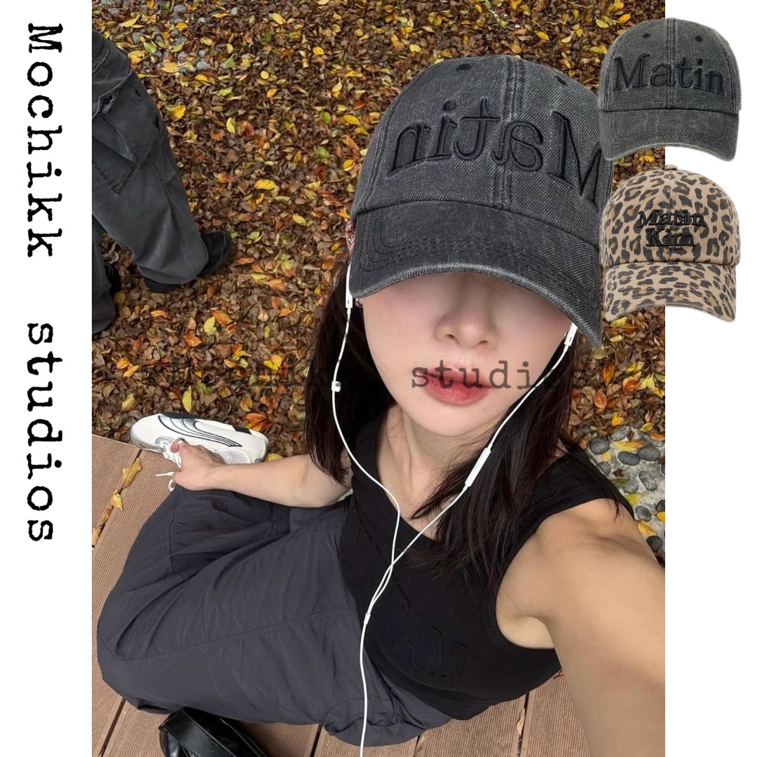 韩国李茶仁同款matin棒球水洗做旧字母刺绣鸭舌帽