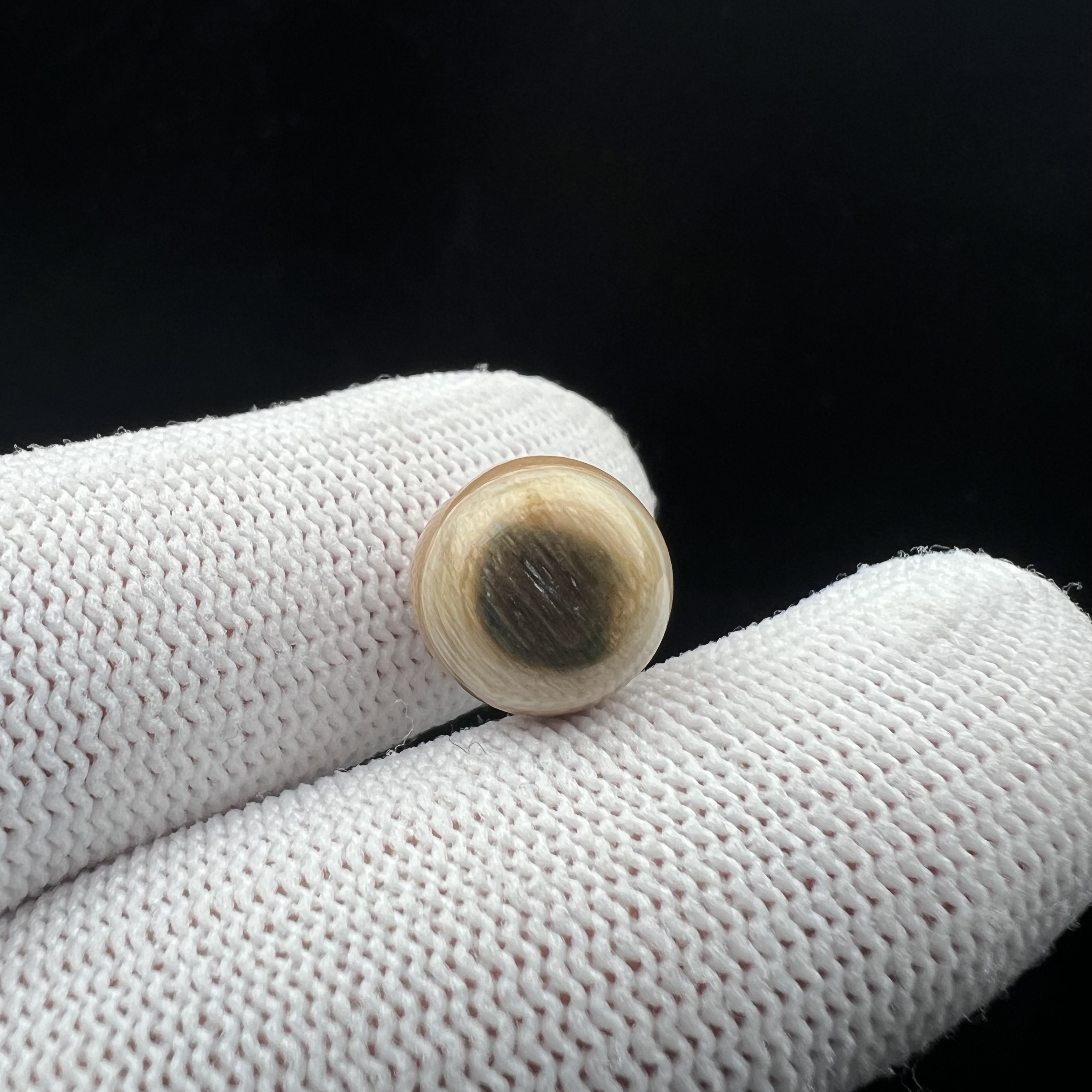 G2858天然猛犸 蓝眼睛圆珠12mm一物一图 假一罚十