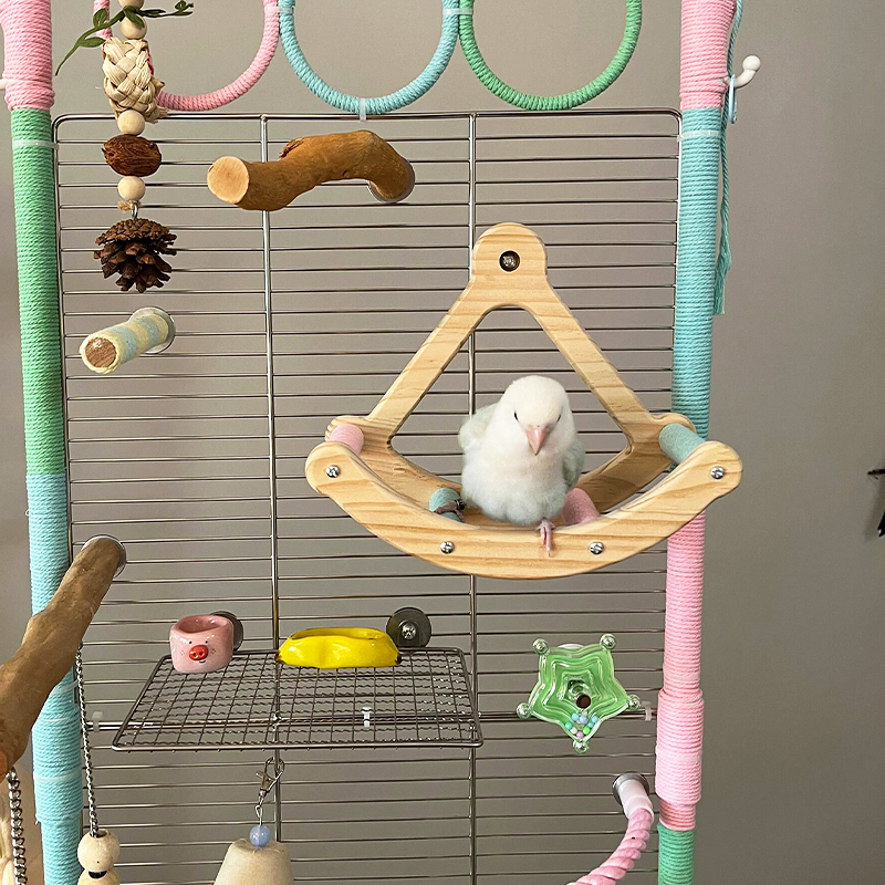 鹦鹉海盗船秋千玩具虎皮牡丹站架玄凤小太阳跑轮玩具自嗨解闷神器