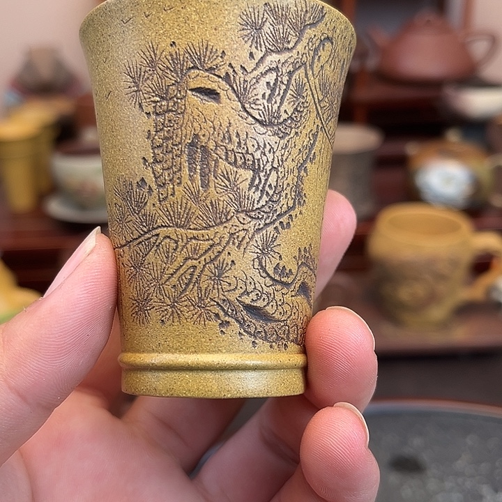 明***茶杯紫砂文淘紫砂主人杯高端茶器