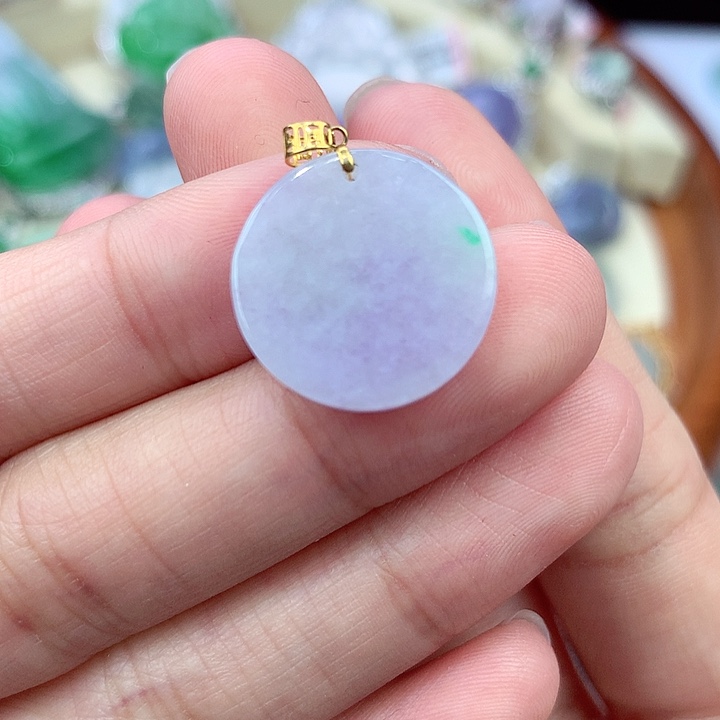 翡翠颈饰18K金镶嵌缅甸翡翠5