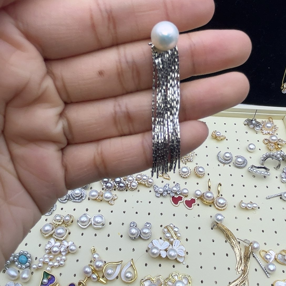 淡水珍珠耳饰合金35