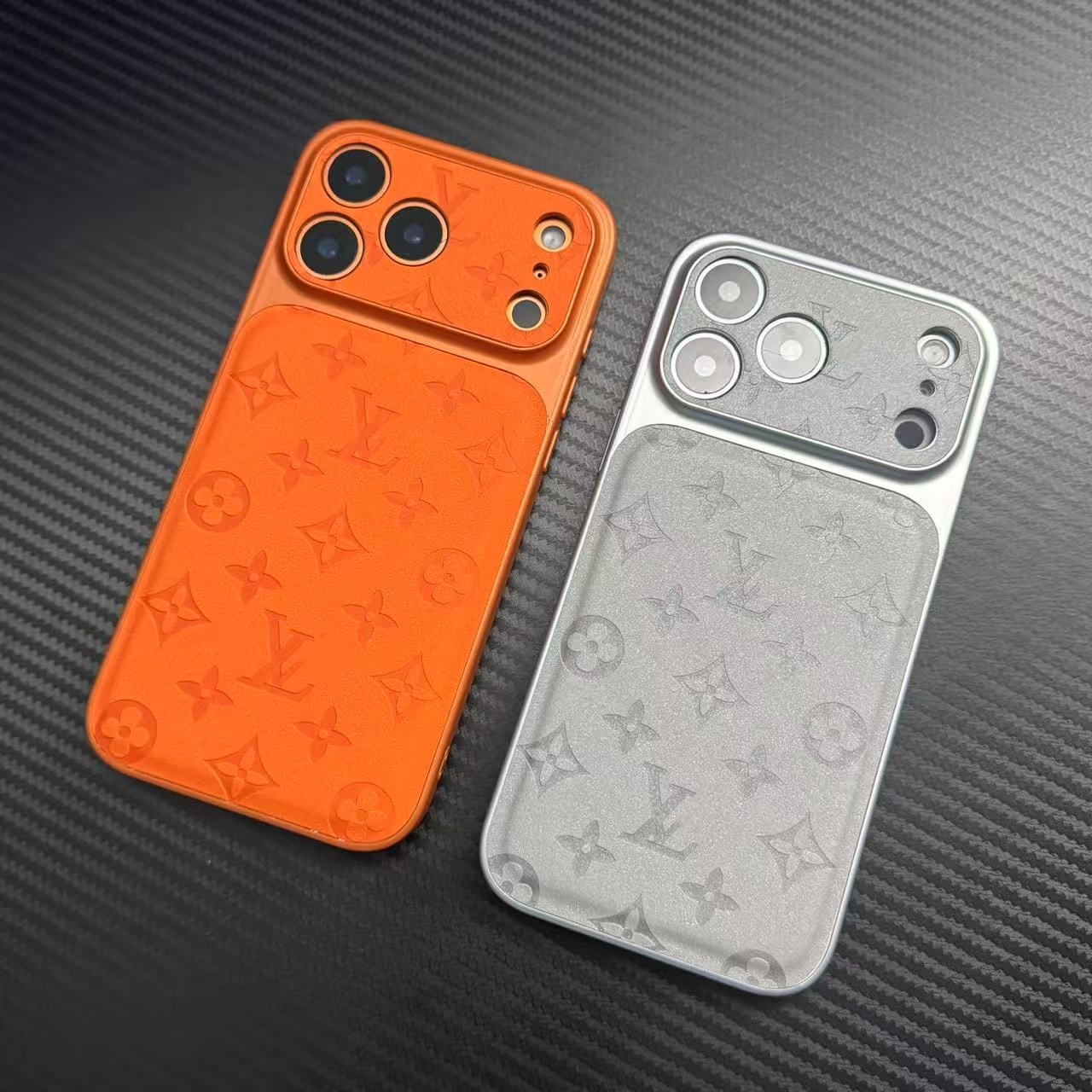 轻奢简约皮质压花大视窗L适用苹果17promax手机壳iPhone16/15/14