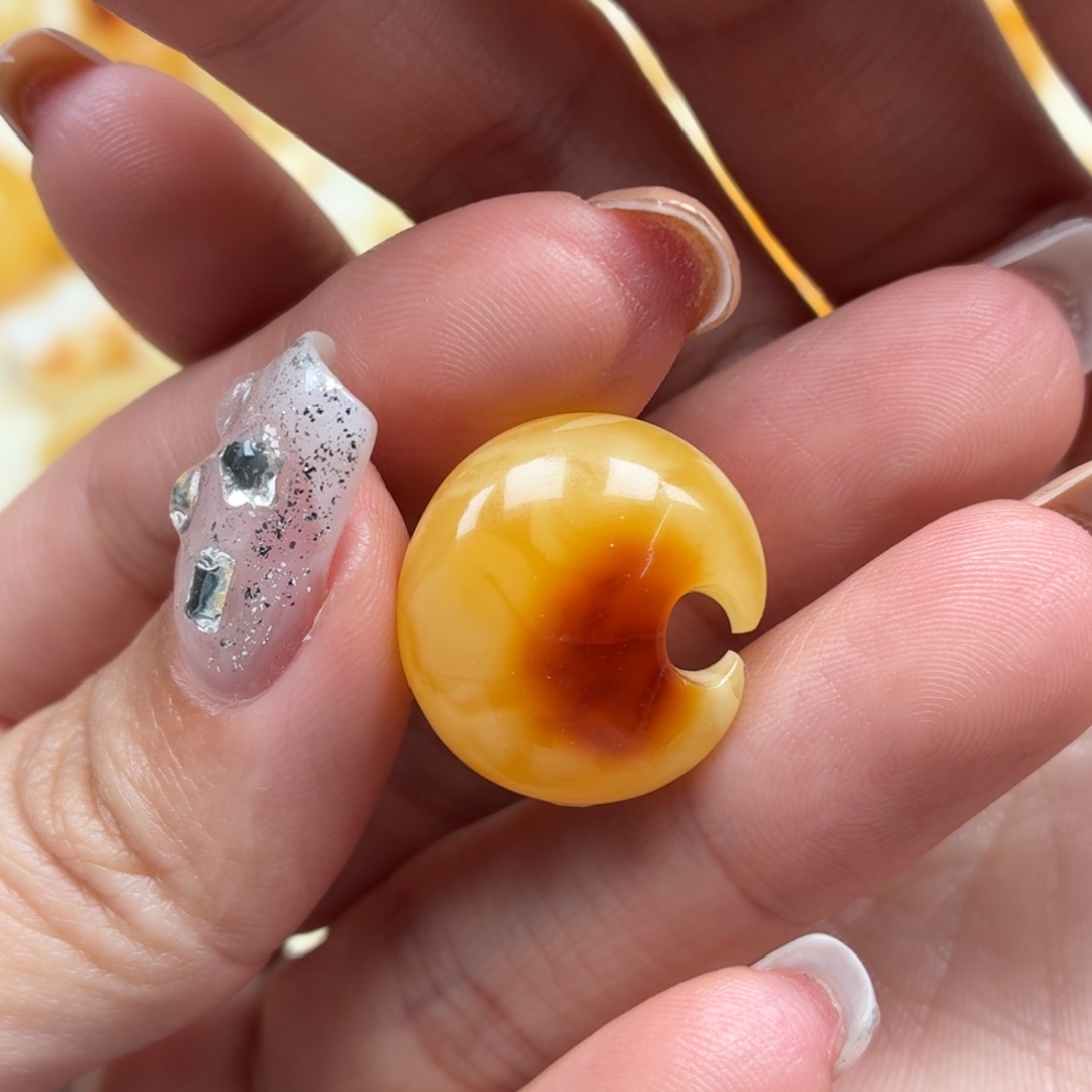 虾***皮琥珀未镶嵌裸石蜜蜡