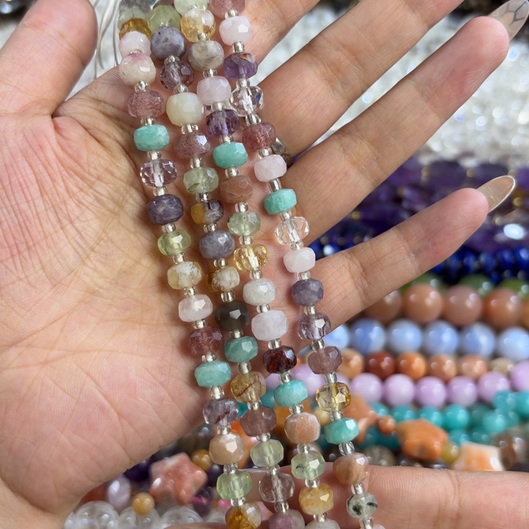 玛瑙/玉髓未镶嵌珠宝半成品多宝车轮钻切卡7