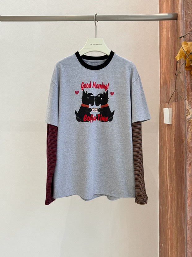 zZZ深圳南油kimss 2025早春新款卡通印花假两件上衣女