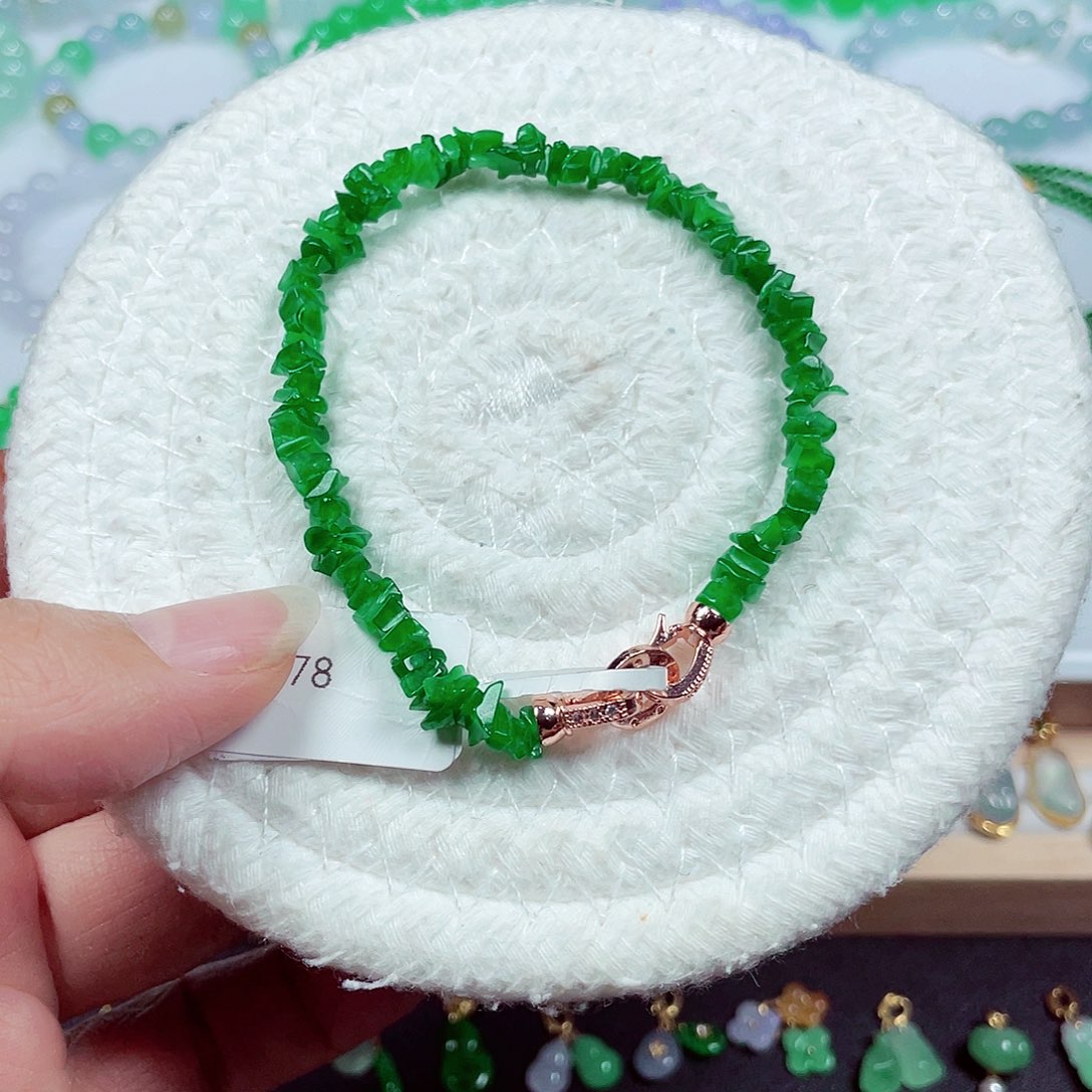 翡翠未镶嵌手链天然缅甸翡翠A货卡5.5