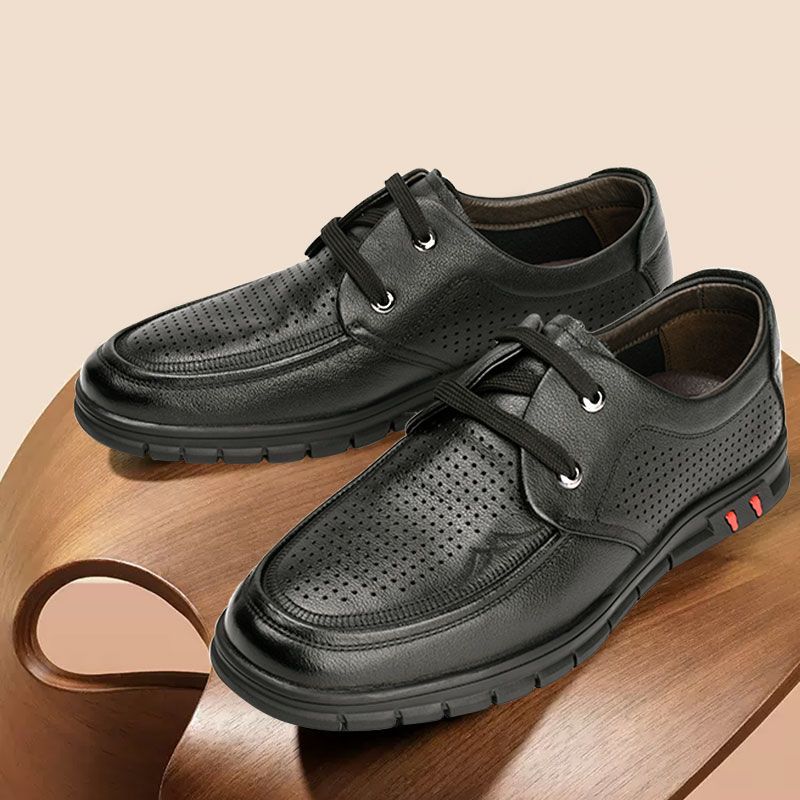 Jinho/金猴休闲男皮鞋夏季新款系带透气软底凉鞋男鞋350191A/201A