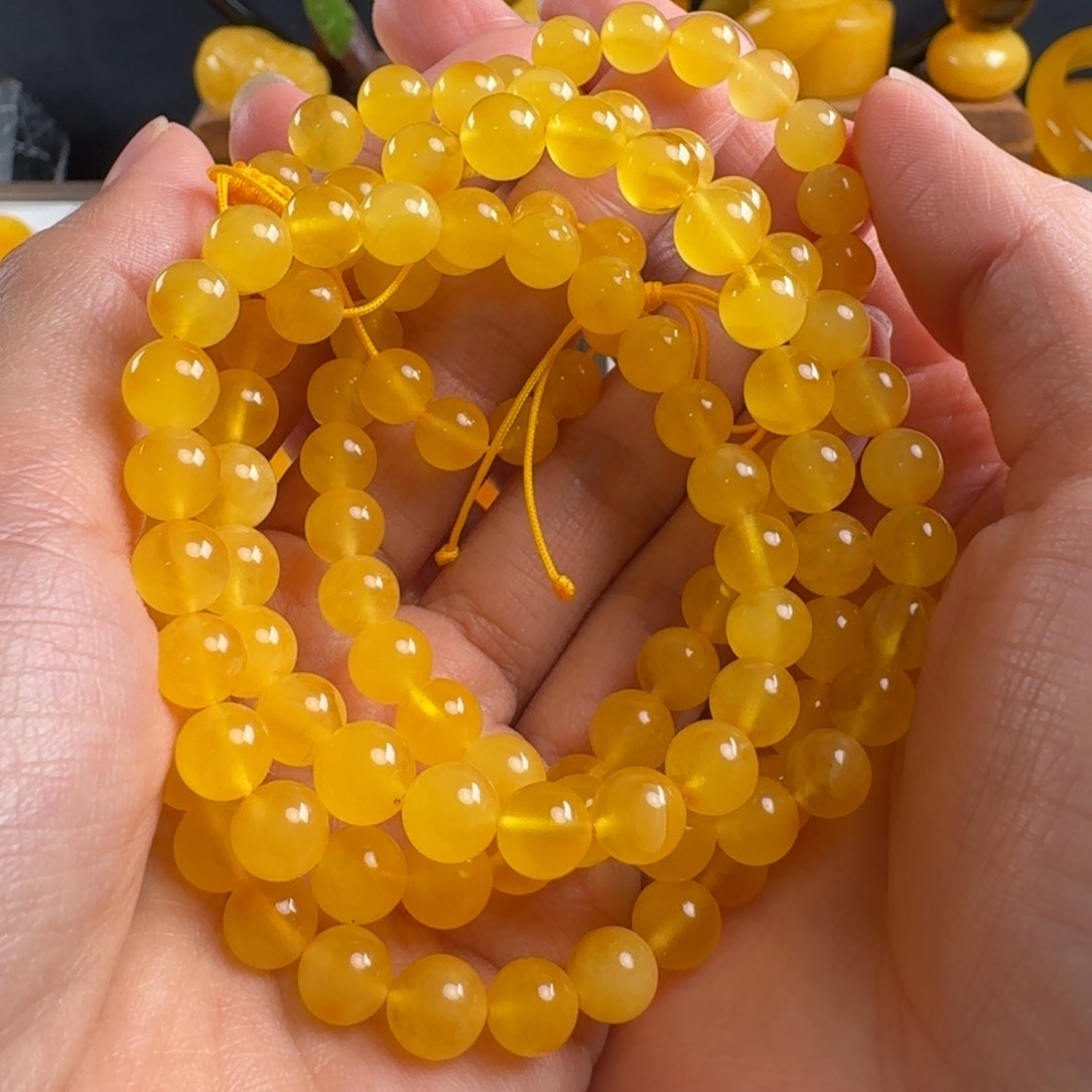 蜜蜡毛衣链未镶嵌