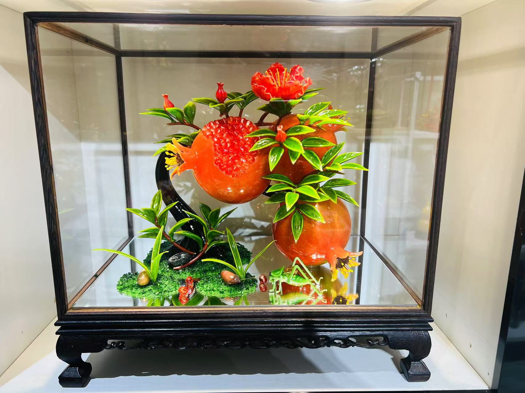 手工琉璃料景摆件石榴39*39*26（1000公里内送货）