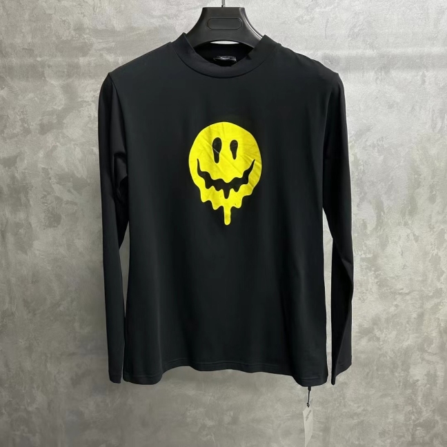 全新未使用 Balenciaga/巴黎世家 黑色鬼脸印花图案logo长袖/L