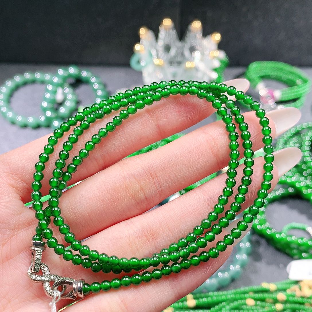 *****翡翠未镶嵌手串项链