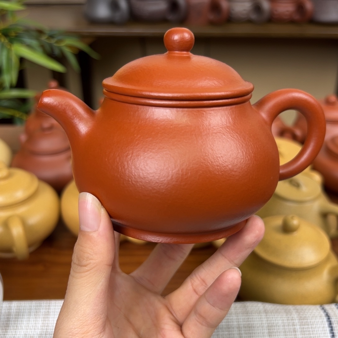 逍***游茶壶紫砂紫砂壶潘壶朱泥270cc全