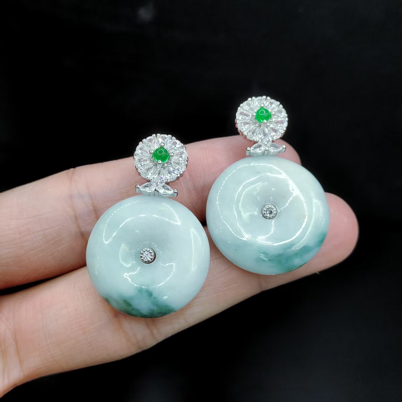 【龙龙严选】翡翠平安扣吊坠赠皮绳GS【多样性发其一】约24-5mm
