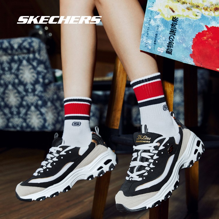 【黑白金熊猫】斯凯奇夏秋高定复古增高运动老爹鞋66666228&666114