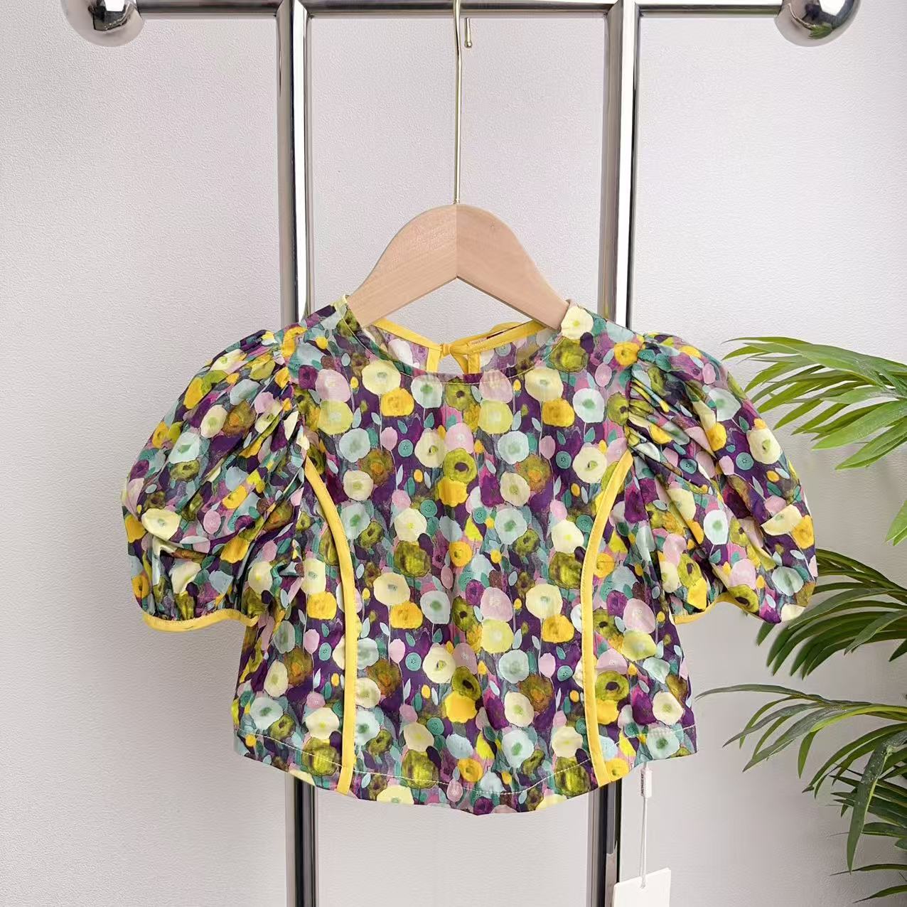 【G032】姜黄色短袖小衫B2-10