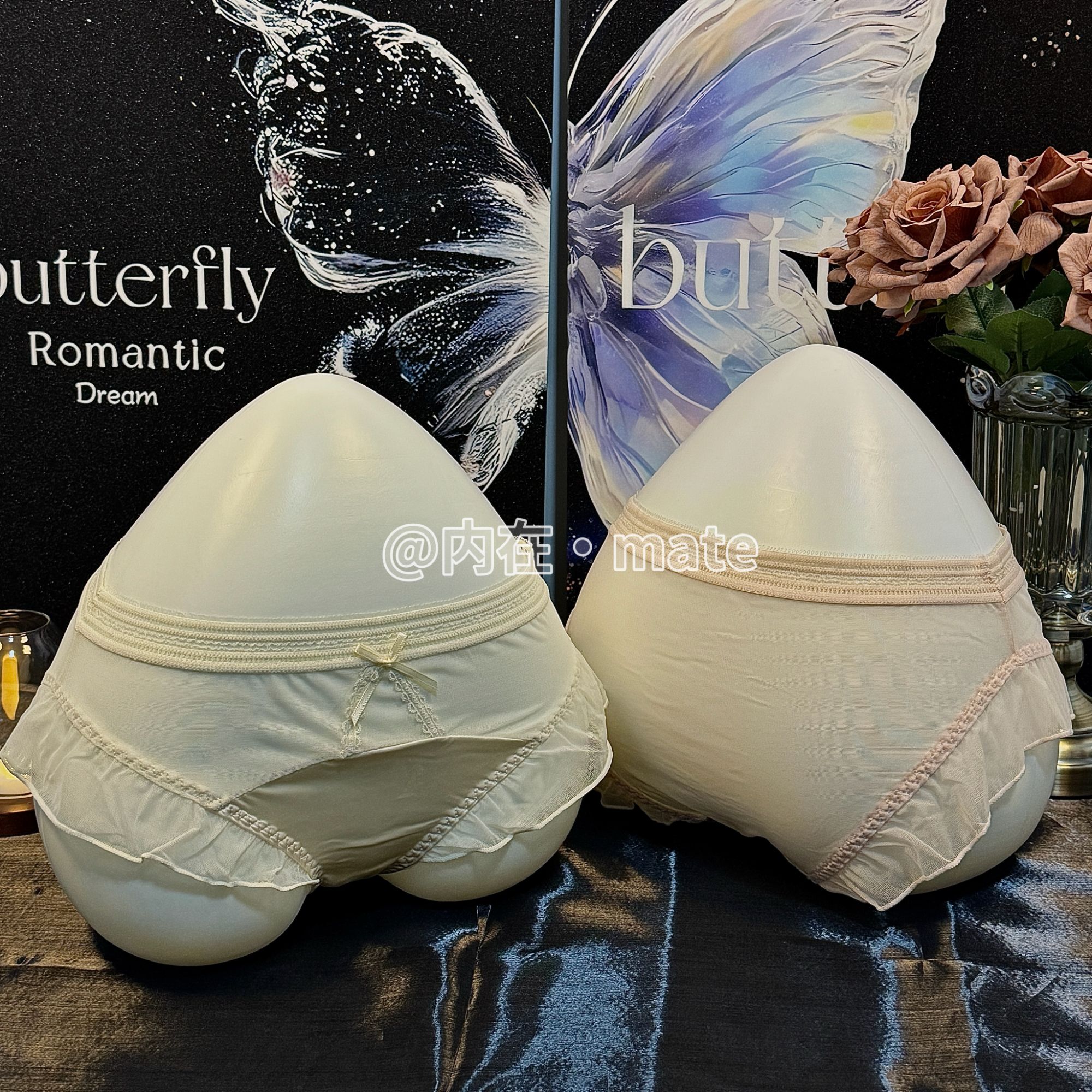 【内在】纯欲网纱飞边缎面蕾丝少女内裤女法式中腰性感三角裤 