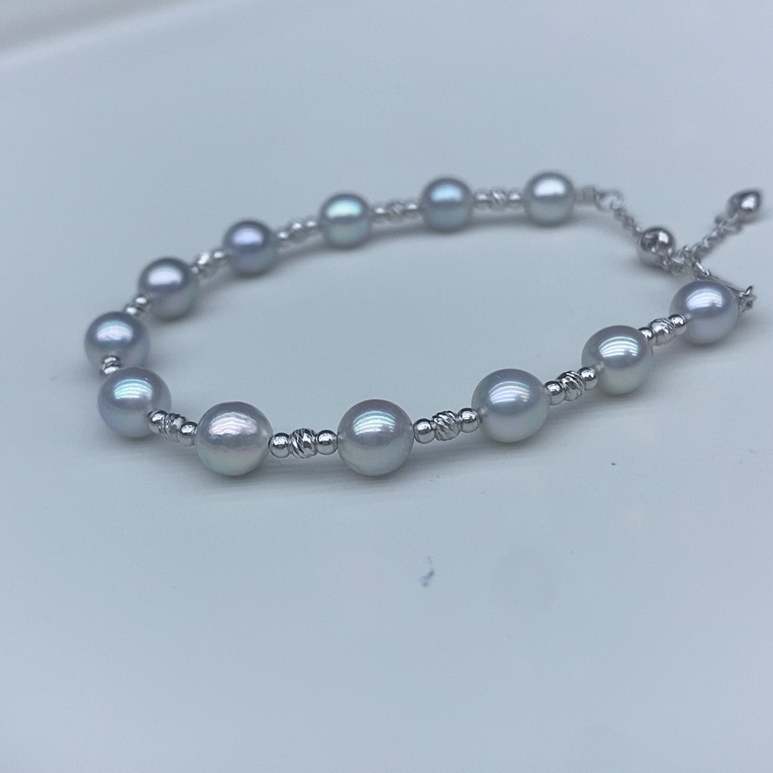 海水珍珠手绳银S925镶嵌