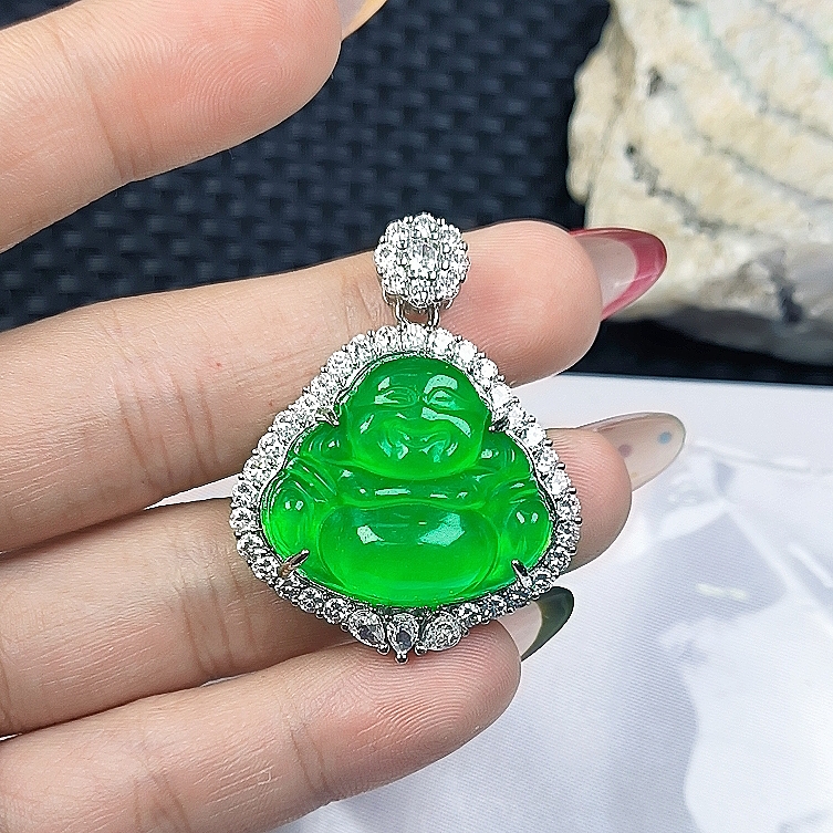 （聚宝严选））A1绿佛公吊坠妈妈款精致精美百搭时尚