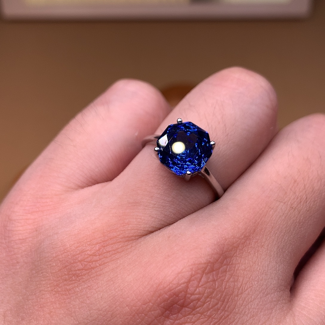 银S925镶嵌戒指托帕石