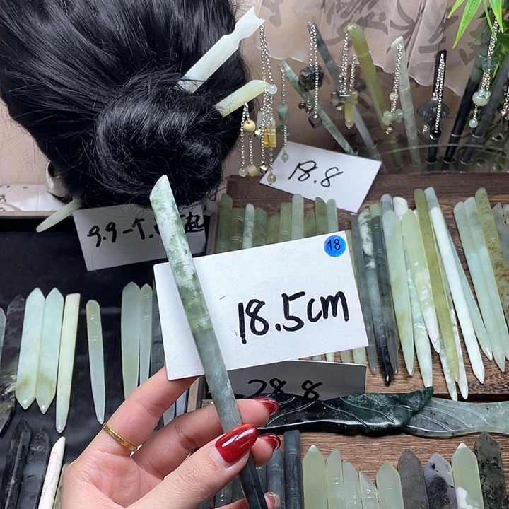 蛇纹石玉发饰合金