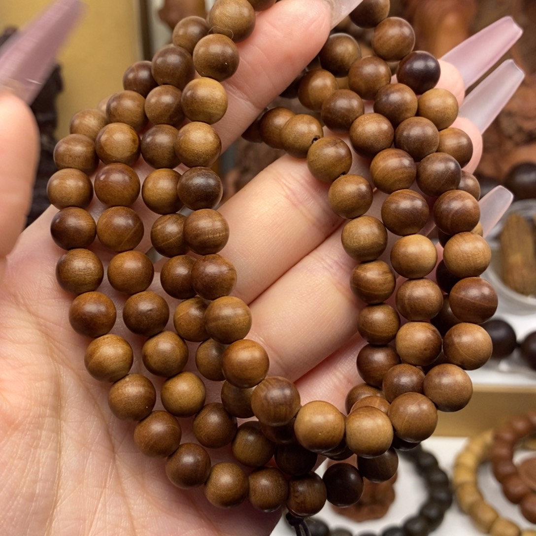 檀香木手串/手链迈索尔老山檀香08.108奶香，瑕