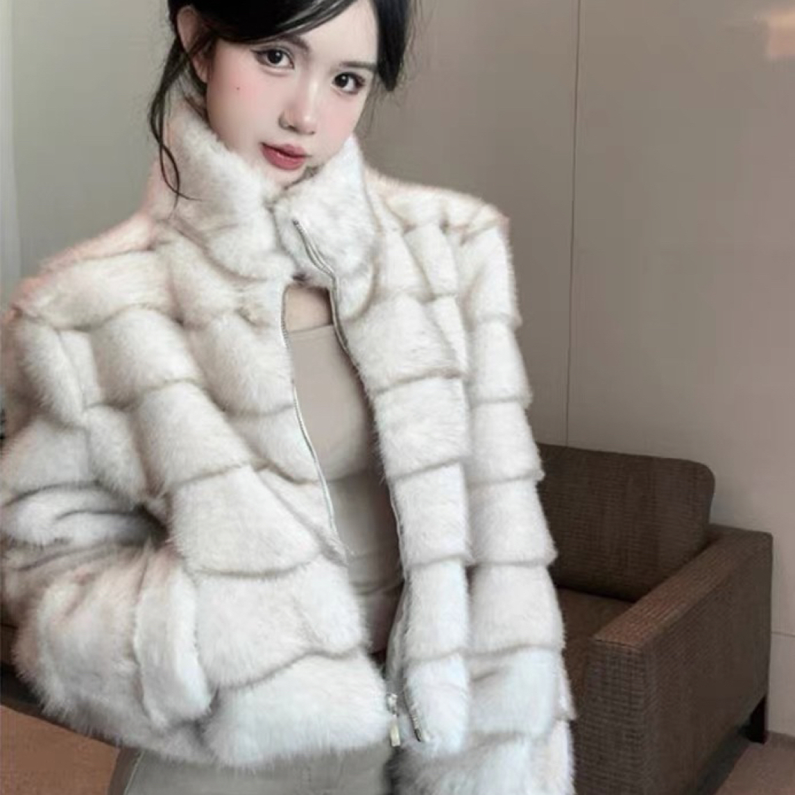 686 绝美高级感小立领毛毛外套找版