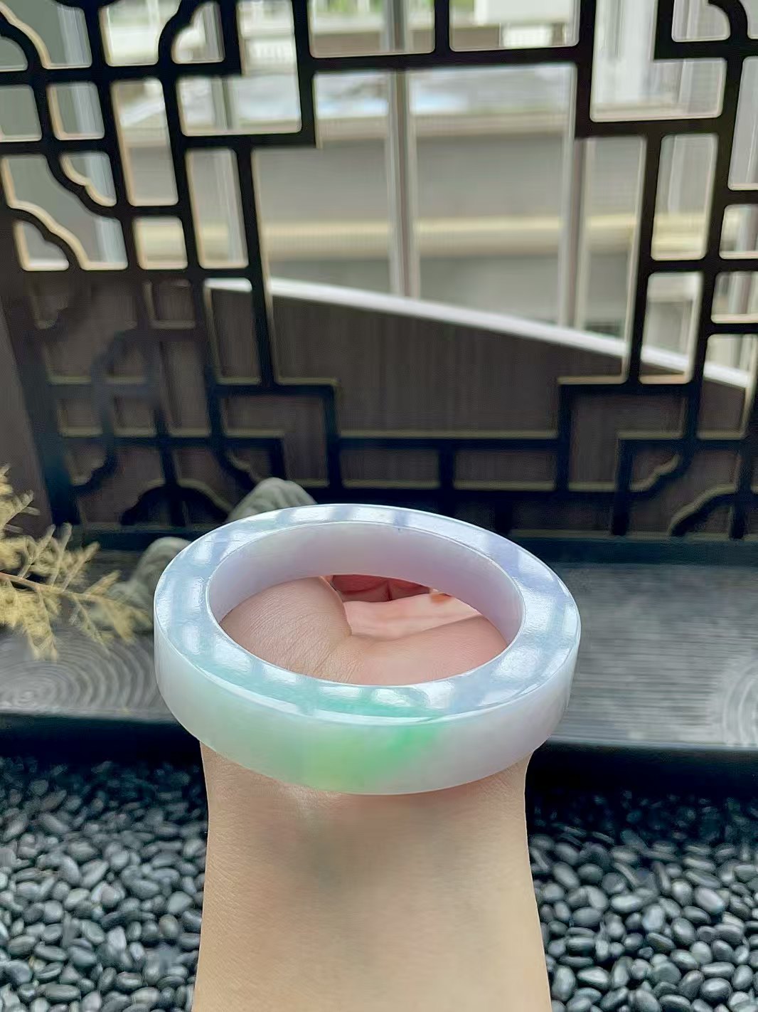 淡春彩镯坯   尺寸：58-13-10+  55-62正圈