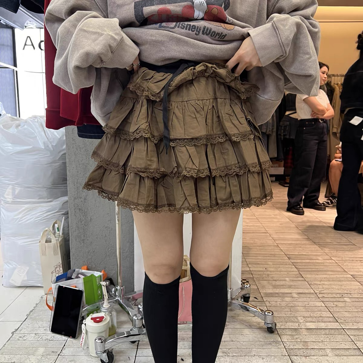 ▪️现货·十三行PL蕾丝拼接蛋糕裙时尚百搭显瘦小个子辣妹短裙女