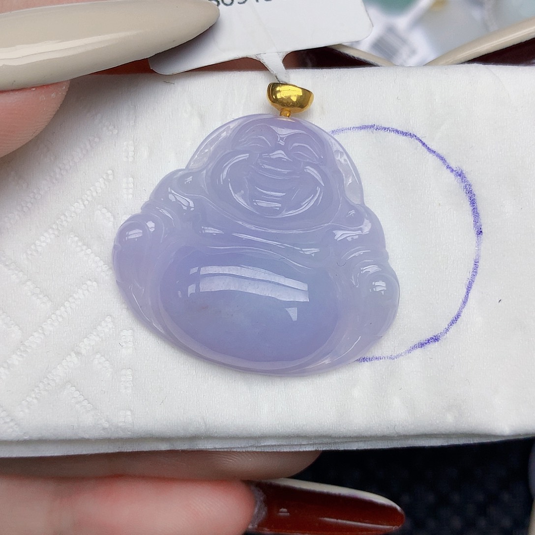 翡翠18K金镶嵌颈饰天然缅甸翡翠a货百元以上9元证书费自理