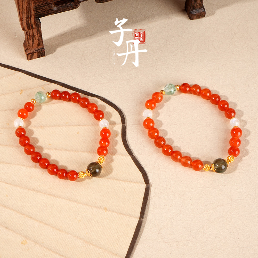 【子丹】红兔毛DIY单圈手串（多样性发/发一串）C5-497