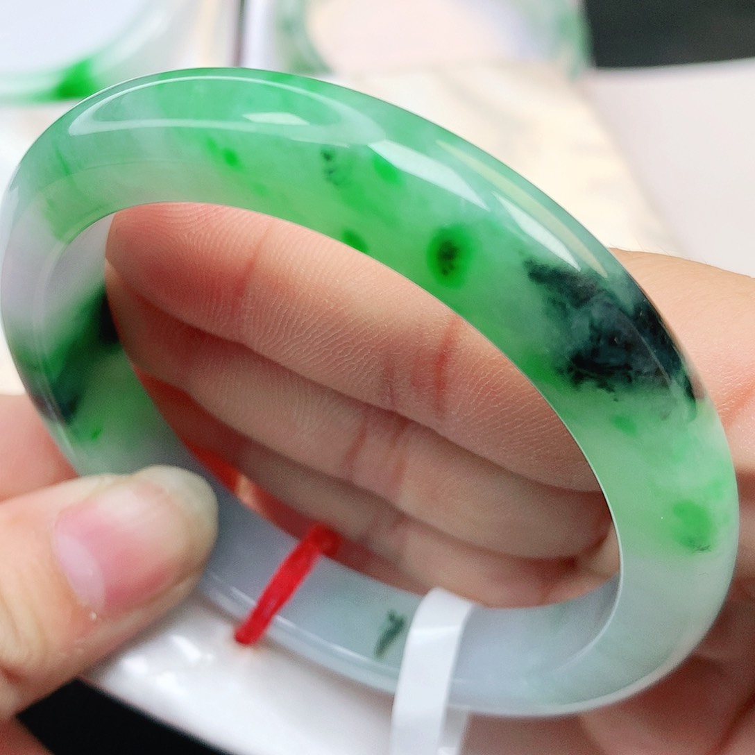 未镶嵌手镯翡翠纯天然A货翡翠老坑阳绿乌鸡种性价比