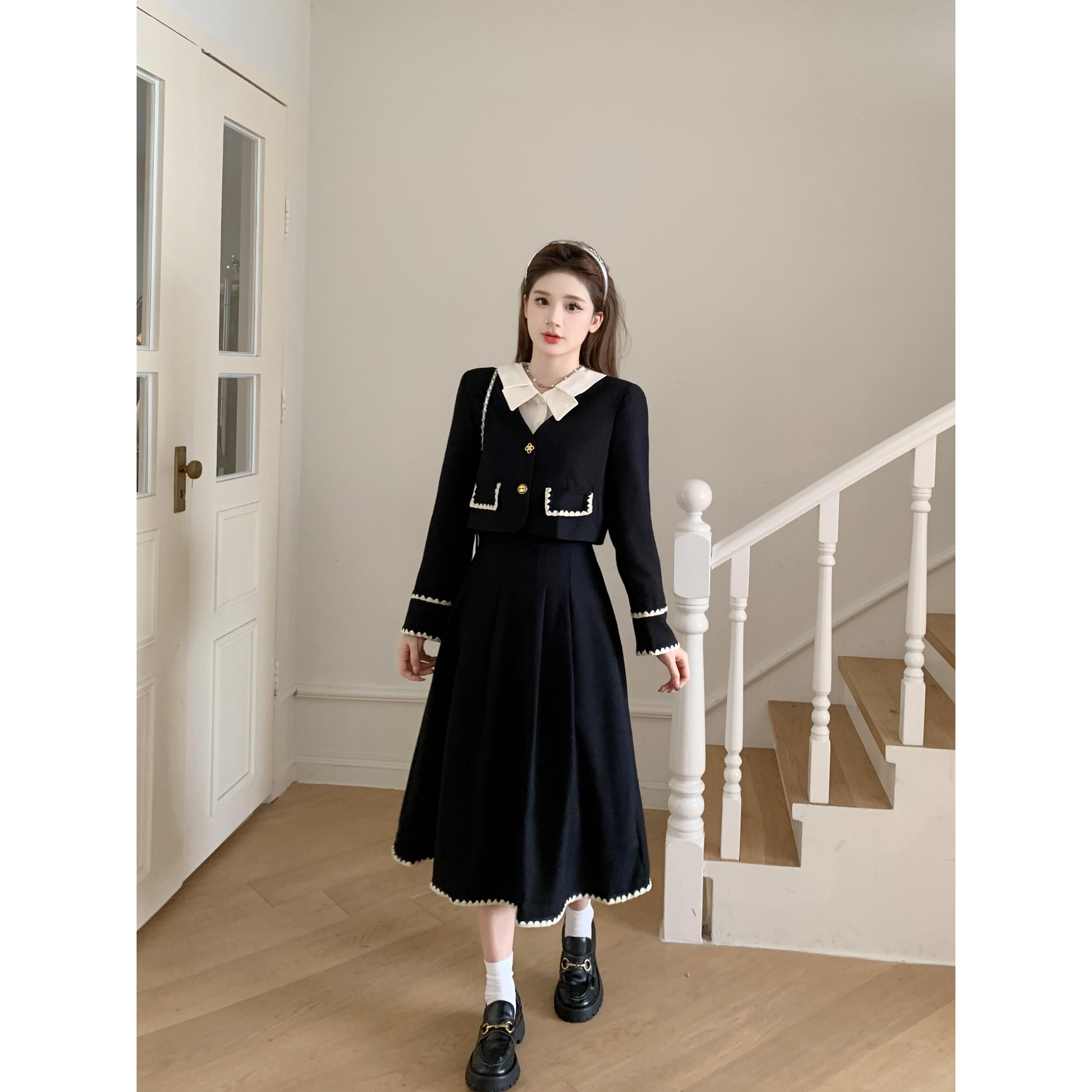 2025春夏季新款财阀千金高级感拼接时尚套装