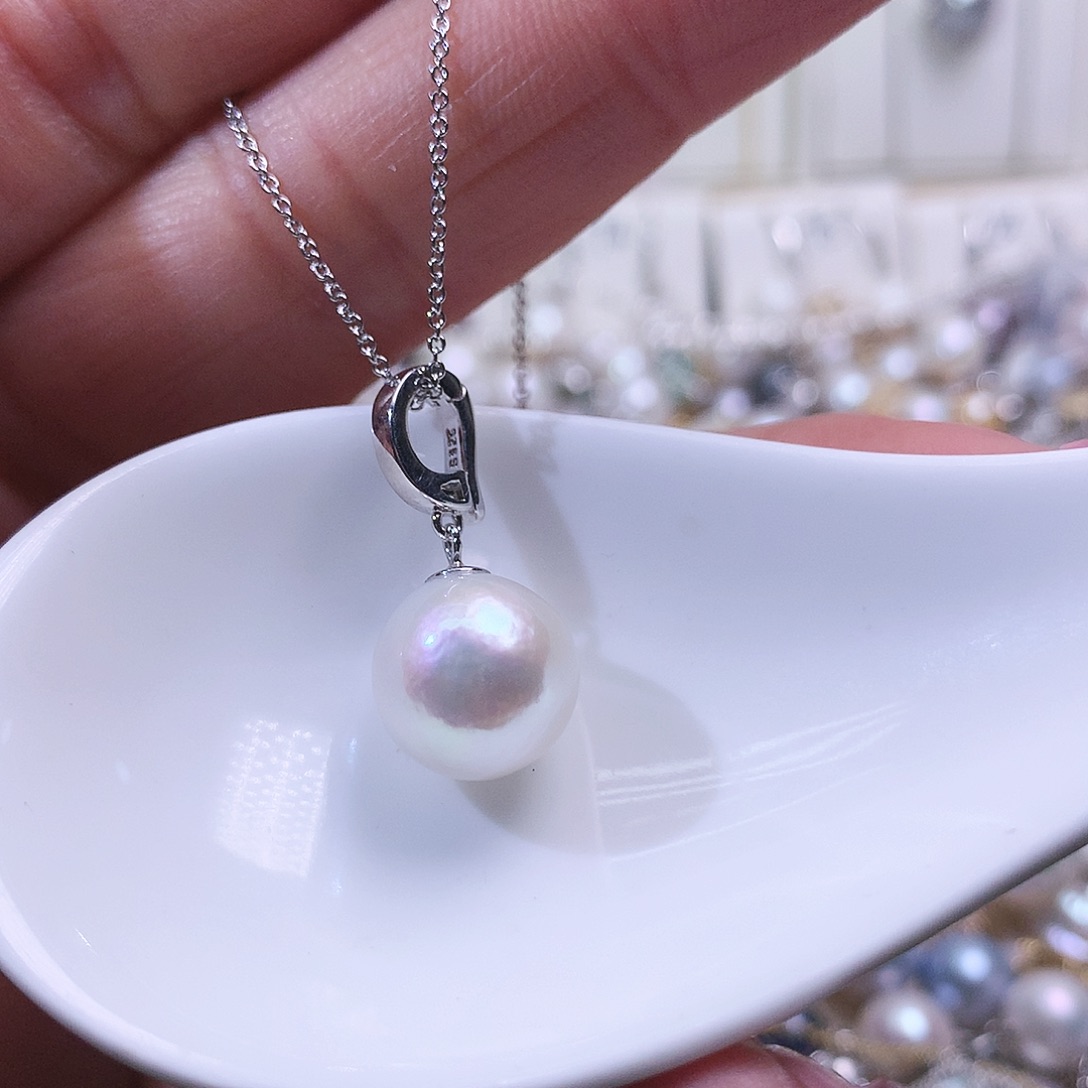 淡水珍珠吊坠(赠链)银S925镶嵌