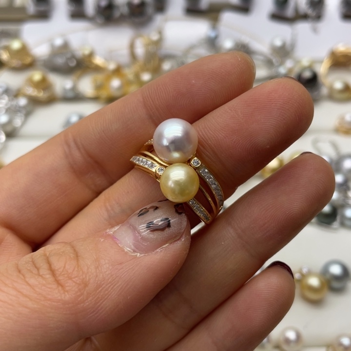 海水珍珠戒指银S925镶嵌