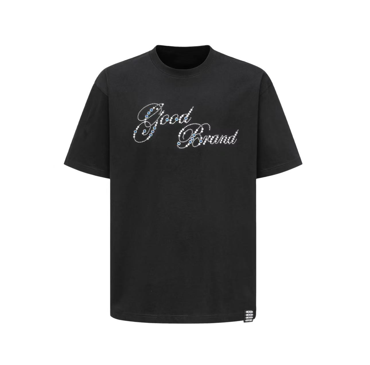 2025新款【钻标语款短袖】320克情侣款时尚宽松潮流圆领纯棉短袖