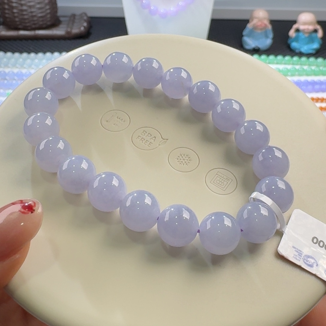 翡翠颈饰未镶嵌满紫单圈10mm