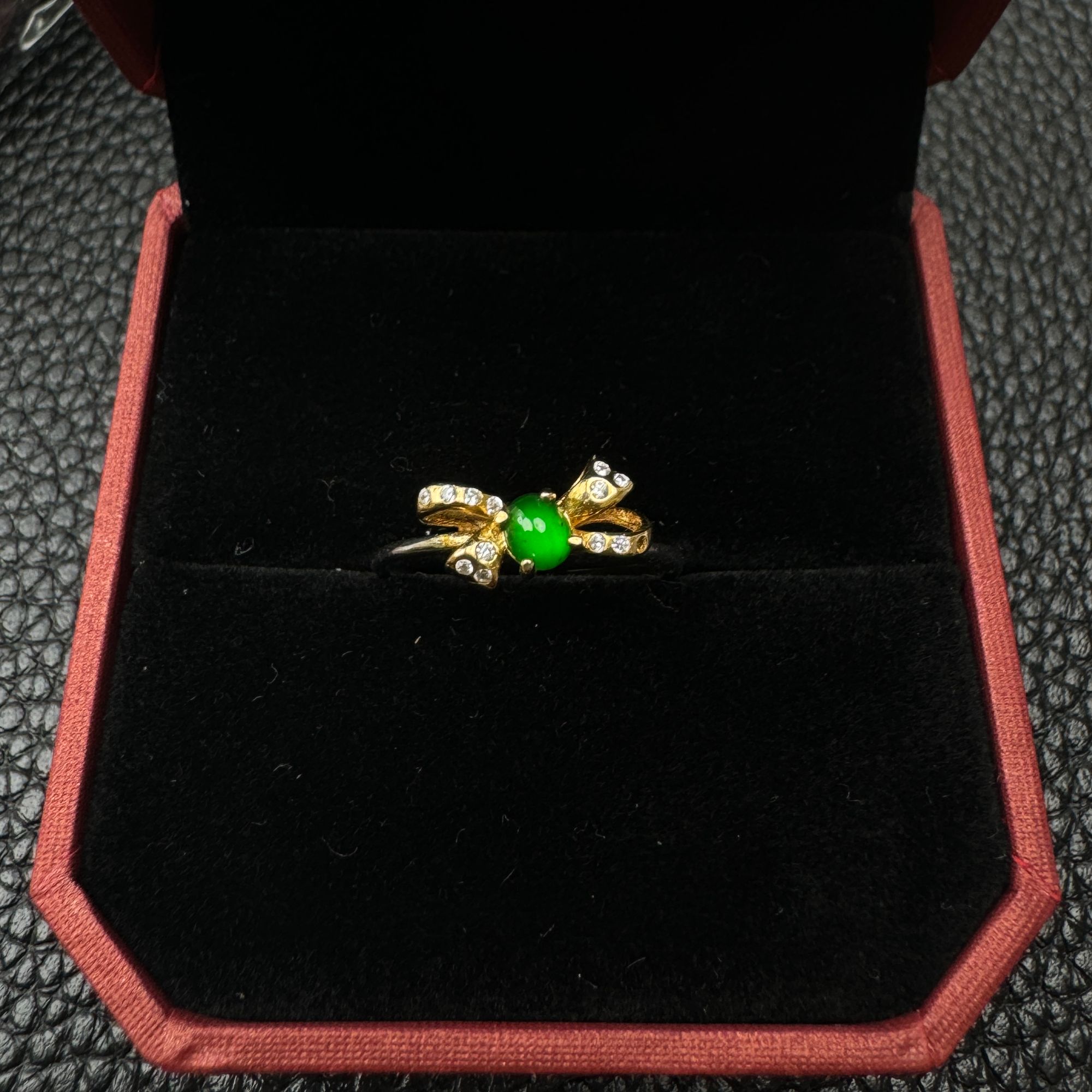 纯天然翡翠戒指可调节