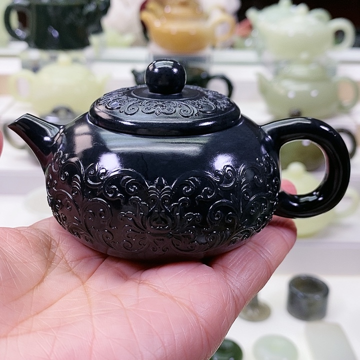 未镶嵌和田玉挂件茶壶120m l