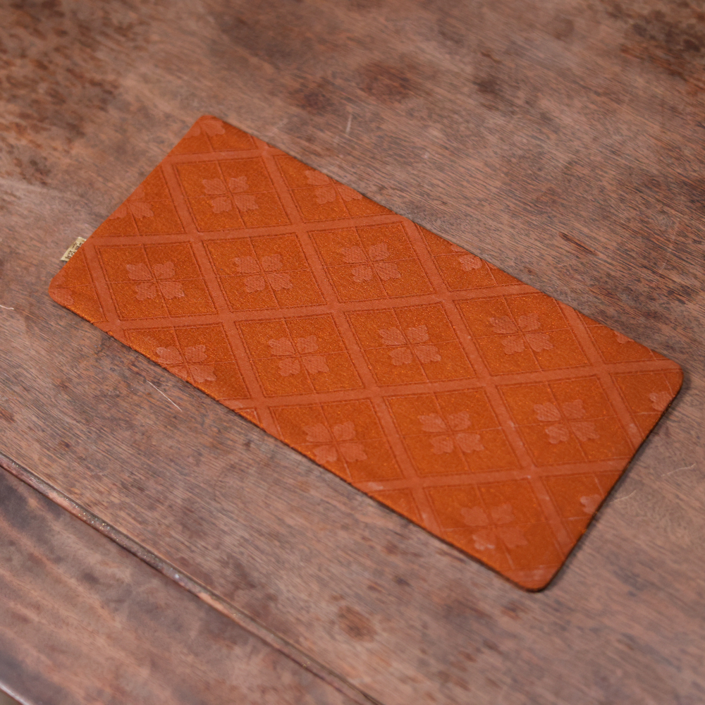 【悦生活】【菱光织瑞】琥珀色双面香云纱茶席28*13（慢蓝S1925）