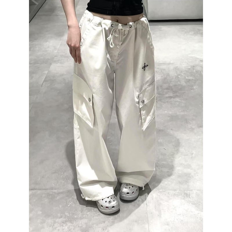 【幻影古典伞兵裤】十字花抽绳可调节阔腿工装休闲裤薄款25新款