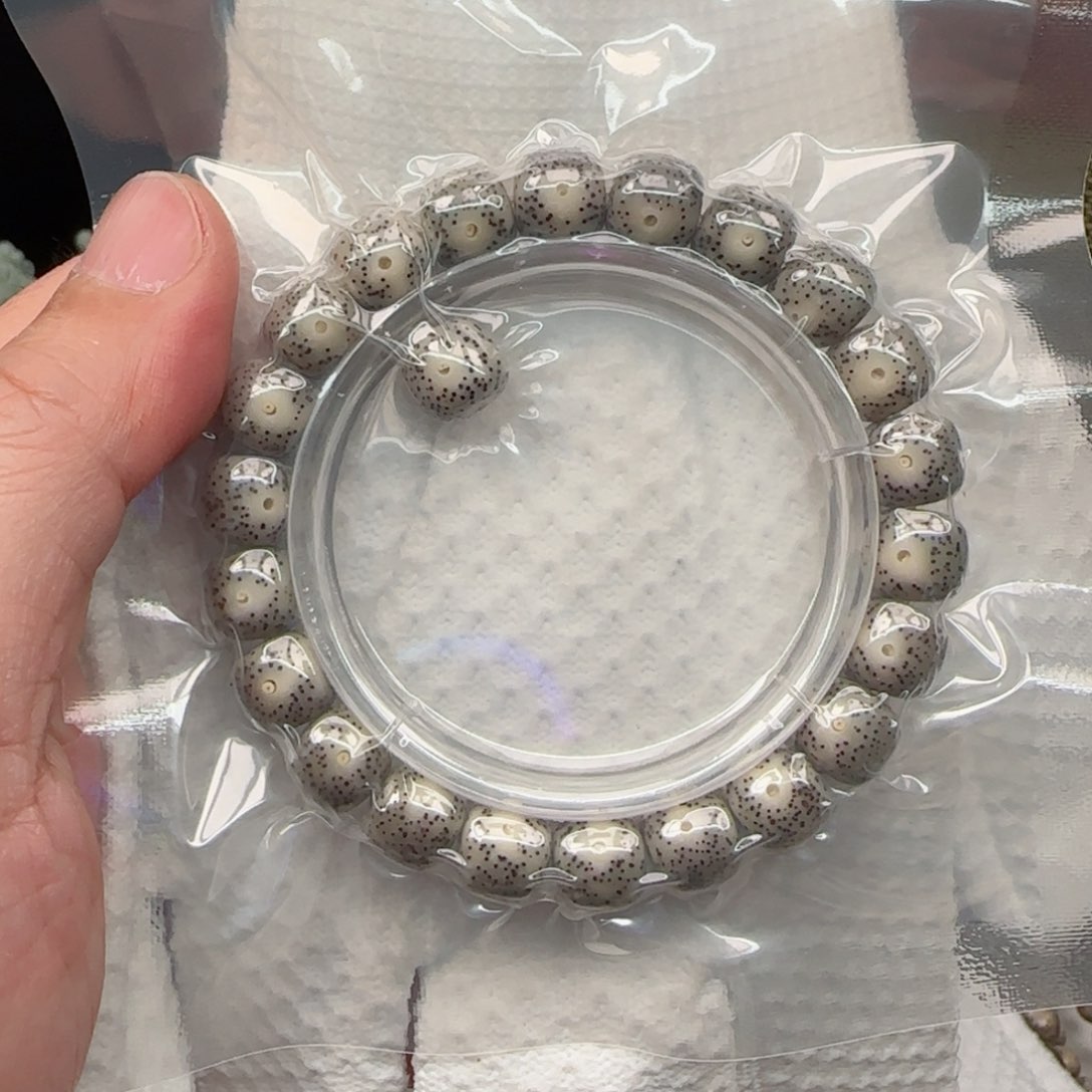 星月菩提手串灰皮果冻大眼睛针尖星10.5*9.5