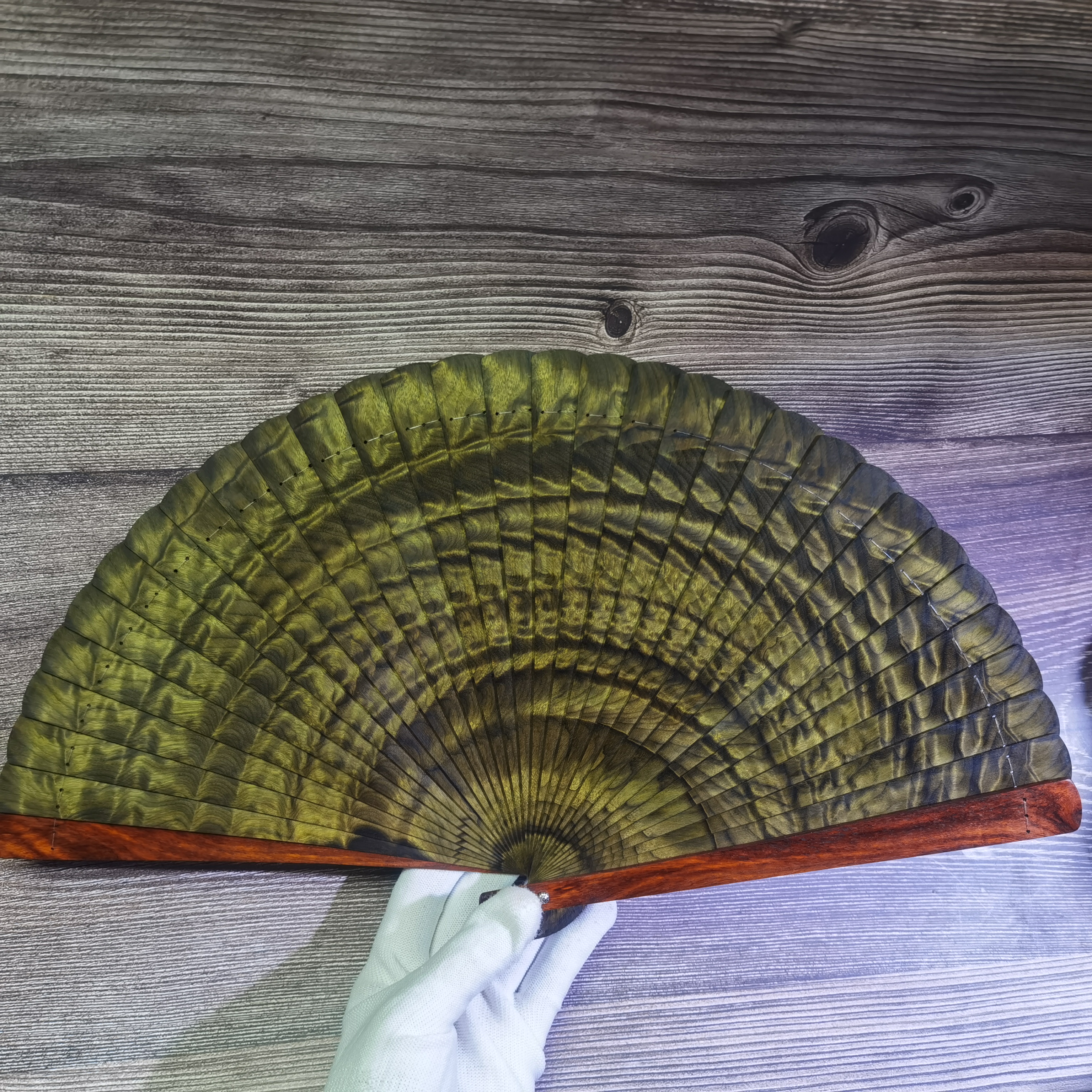 阴阳折扇金丝楠木阴沉木苏扇自用收藏送礼摆件小高货私人订制刻字