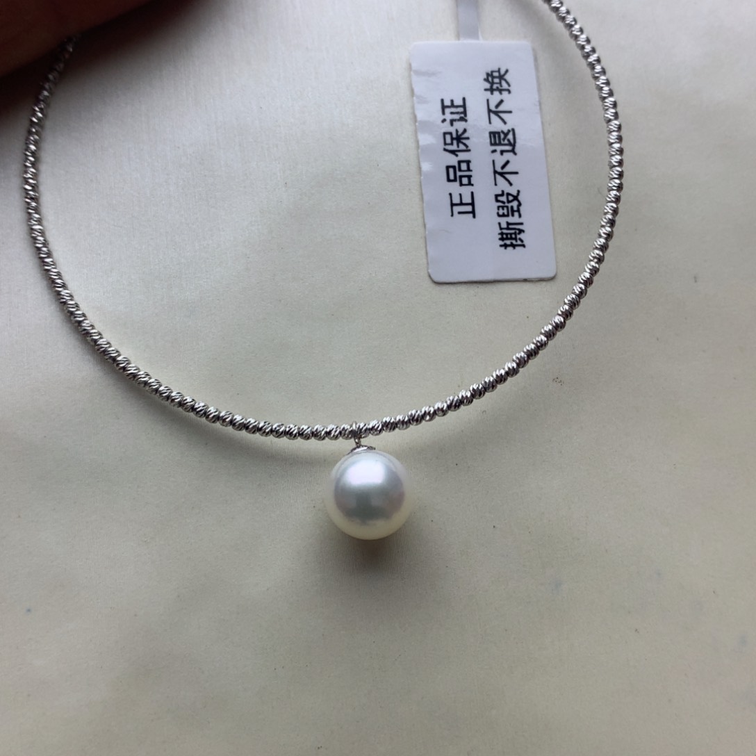 海水珍珠手镯18K金镶嵌8-8.5akoya手镯