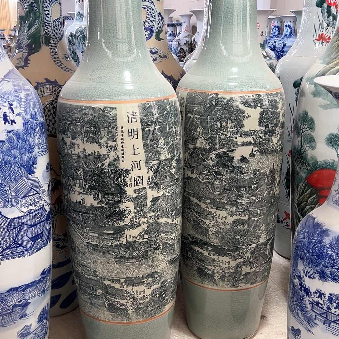 摆件广****毕景德镇陶瓷1.2米高度一对