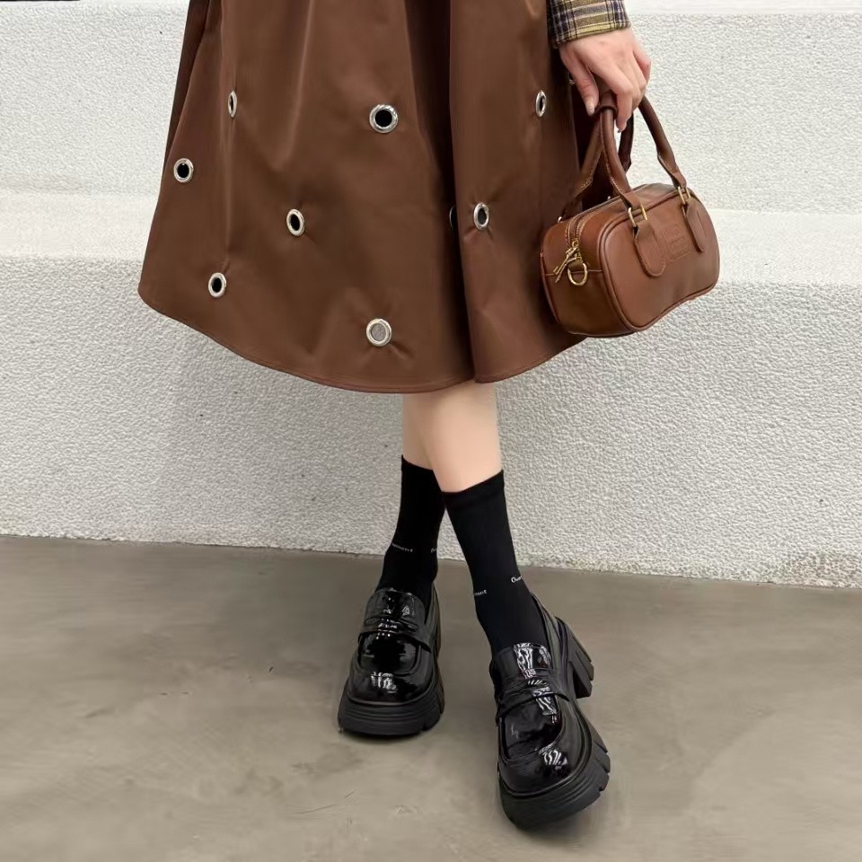 佰诗奴漆皮英伦乐福鞋英伦风松糕厚底增高百搭通勤539622911