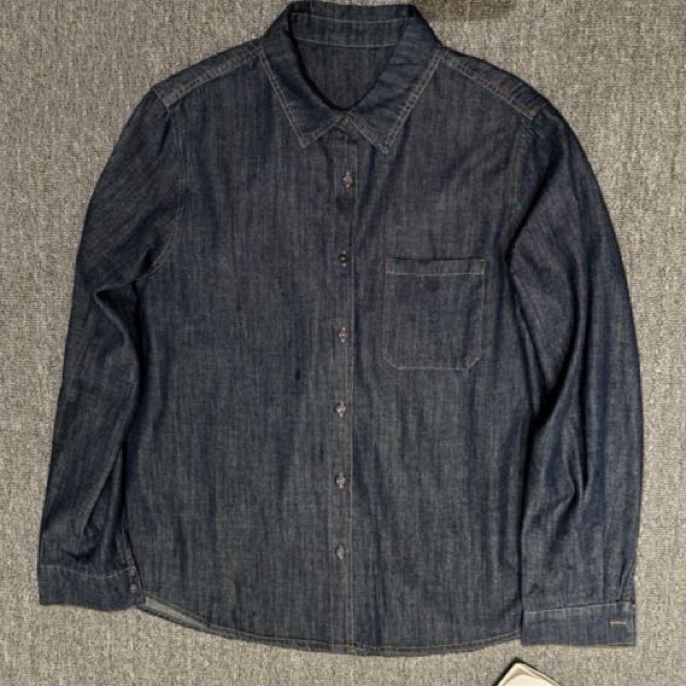 休闲复古水洗做旧牛仔衬衫女7672